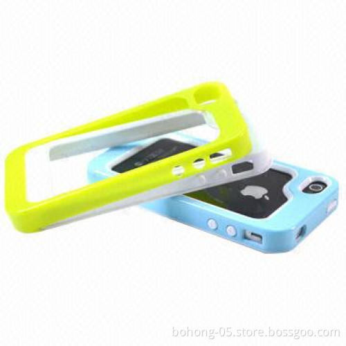 Case for iPhone 4/4s, made of TPU and PC, card-shaped frame (can be split), various colors available